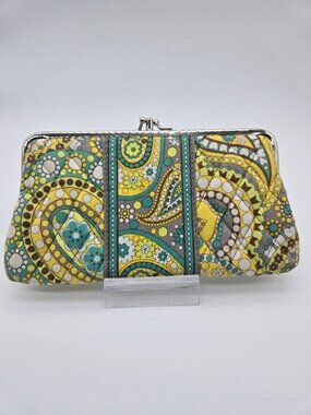 Vera Bradley Lemon Parfait Double Kisslock Wallet Clutch Retired Rare